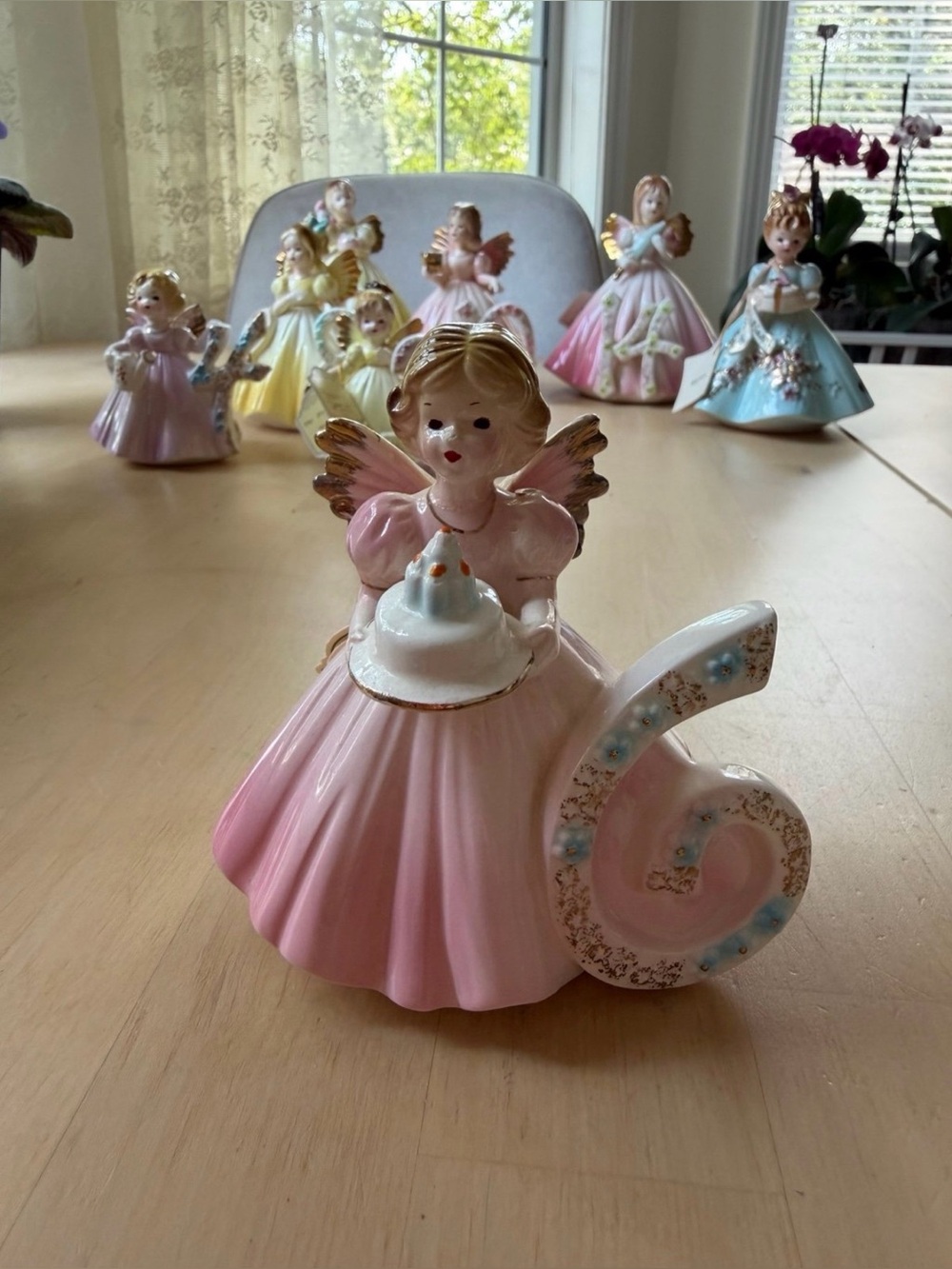 Vintage Josef Originals Birthday Angel 6 Year Old Figurine Japan Foil Label